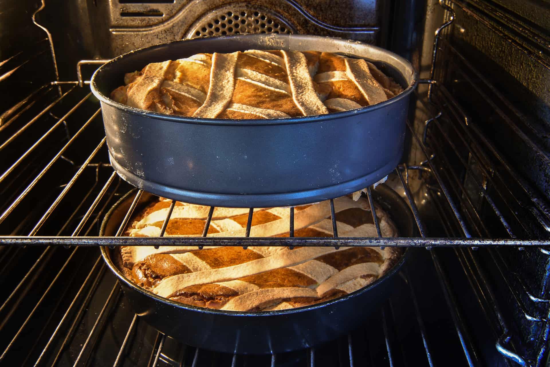 Neapolitan pastiere in the oven